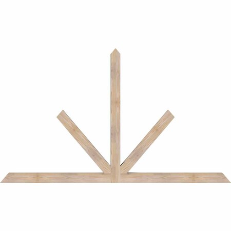 Ekena Millwork Saratoga Smooth Timber Gable Bracket, Douglas Fir, 84"W x 49"H x 3 1/2"D x 3 1/2"F, 14/12 Pitch GBW084X49X0404SAR00SDF